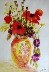 Poppies in a Vase